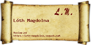 Lóth Magdolna névjegykártya